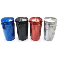 ASH4M. Small Trash Can Design Metal Ashtray (12PC)