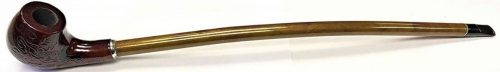 PIPL37BR 16" Churchwarden Pipe Wood Bowl & Brown Metal Arm (3PC) * - Image 2