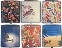 3101L20FUN Bird & Beach Designs Leather Wrapped Holds 20 Cigarettes 100s Size (12PC)