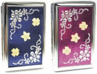 3101ST16F Studded Flower Designs Holds 16 Cigarettes 100s Size (12PC)