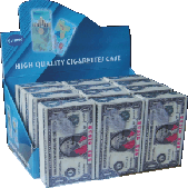 3114MON. Money Design Plastic Cigarette Case King Size, Flip Open (12PC)