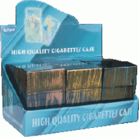 3114W Wood Design Plastic Cigarette Case King Size, Flip Open (12PC)