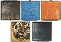 3102M2. Mixed Design Leather Wrapped Cigarette Case (12PC)