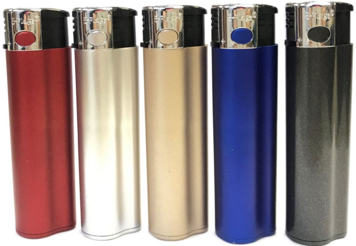 1886 Slim Metallic Refillable Pocket Torch Lighter Jet Flame (50PC) - Image 2