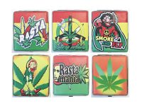 3101L20R Rasta Designs Leather Wrapped Holds 20 Cigarettes 100s Size (12PC)