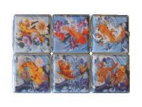 3102F20. Tattoo Fish Design Leather Wrapped Cigarette Case King Size (12PC)
