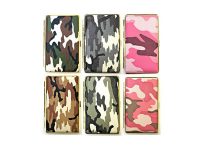 3102G14C Camouflage Design Gold Frame Leather Wrapped Holds 14 Cigarettes King Size (12PC)