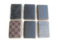 Mixed Designs Leather Wrapped Gold Frame Holds 14 Cigarettes King Size (12PC)