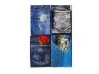 3116JEANS Denim Jeans Design Plastic Cigarette Case King Size, Push Open (12PC)