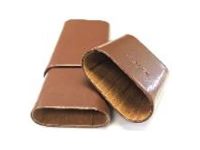 S3366 Cedar Lined Genuine Leather Cigar Case (3PC)