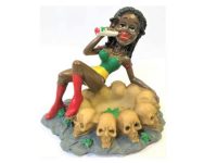 ASH2022. Jamaican Girl Skull Design Resin Ashtray (3PC)