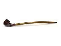 PIPL37BR 16″ Churchwarden Pipe Wood Bowl & Brown Metal Arm (3PC) *