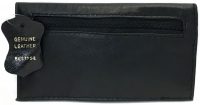 3321 Genuine Leather Tobacco Pouch W/ Snap Closure 3 Lined Zipper Pockets (6PC)*