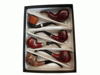 PipeSet6-W1, 6  Mixed Wood Pipe Set in Box, 6 Boxes Min
